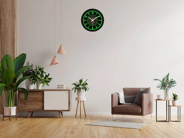 CAPIO Islamic Designer Green Analog Wall Clock (Plastic, 25x25 cm)