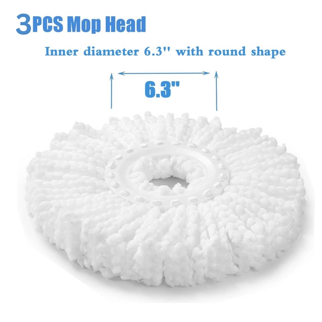 Fabric Spin Mop Refill (White, Pack of 3)