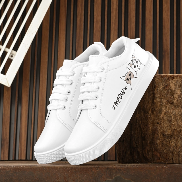 Casual Shoes for Women (White, 4)