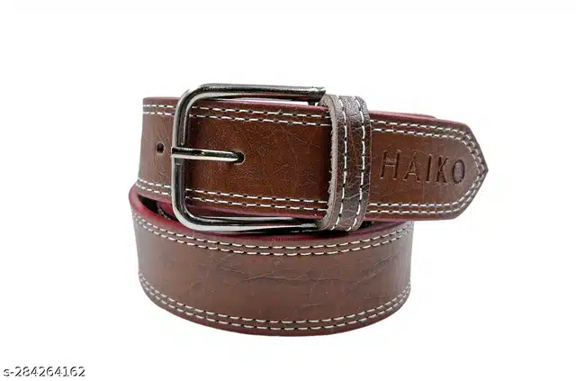 Leather Belt for Men (Pack of 2) (Multicolor, 26)