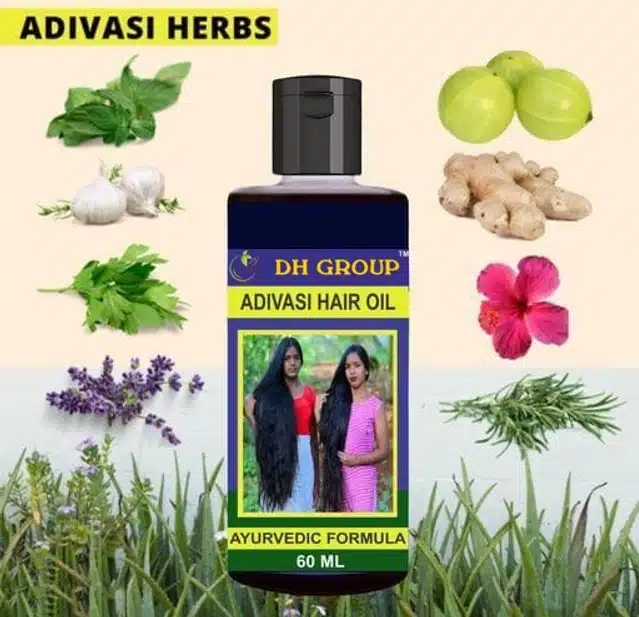 Adivasi Hair Oil for Shiny & Long Hair (Pack of 3, 60 ml)