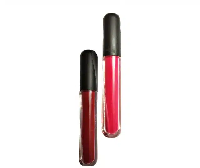 Matte Liquid Lip Gloss (Maroon, Pack of 2)