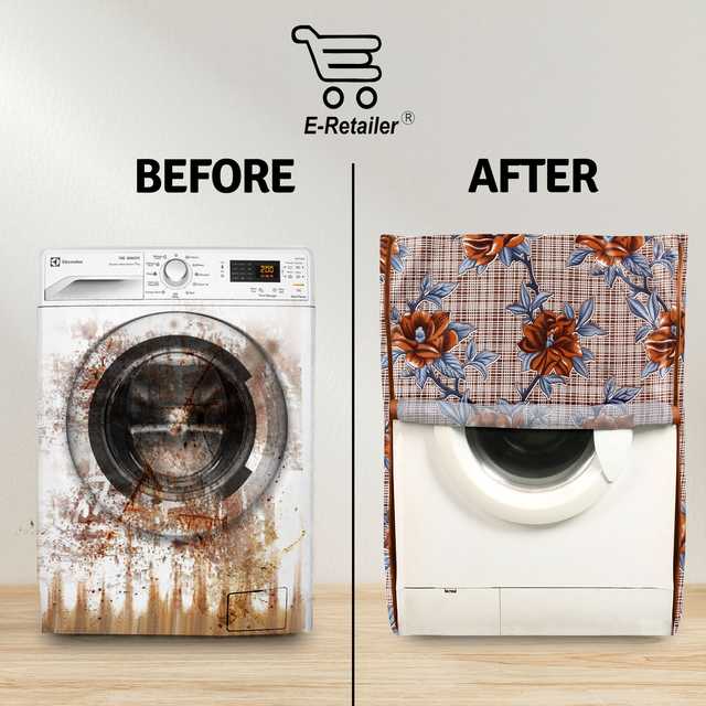 E Retailer Polyester Front Load Washing Machine Cover For 5kg to 8kg (Brown, 23x23x35) (E-208)