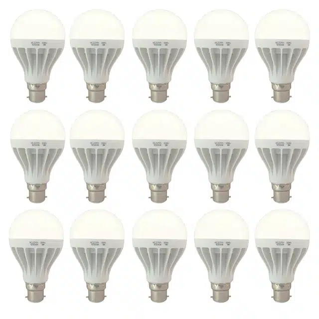 Plastic Premium Quality 9 Watt LED Bulb (White, Pack of 15)