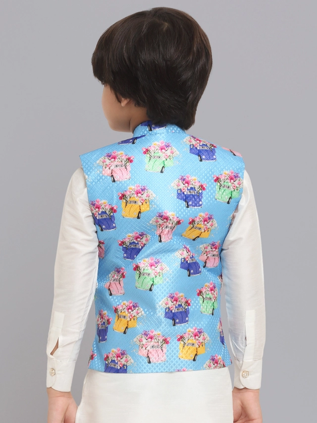 Jacquard Printed Jacket for Boys (Blue, 1-2 Years)