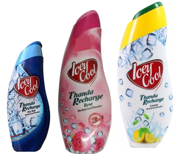 Combo of Labolia Icey Cool Lemon (300 g) with Rose (300 g) & Deo Talc (100 g) Herbal Cool Powder (Set of 3)