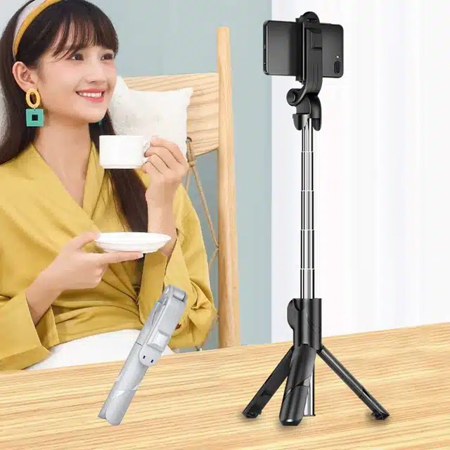 Selfie Sticks with Wireless Remote and Tripod Stand (Black)