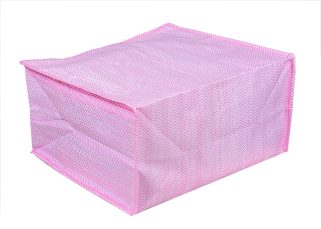 Non-woven Zip Closure Saree Covers (Pink)