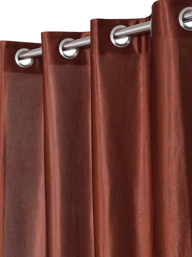 Fashion String Floral Brown Semi-Transparent Polyester String Door Curtains (213 cm) (7 ft) (Pack of 3)