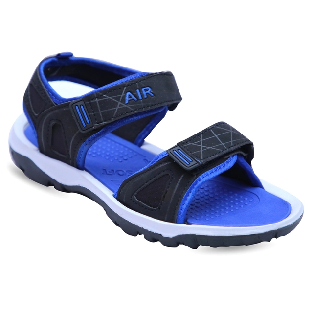 Sandals for Men (Black & Blue, 6)