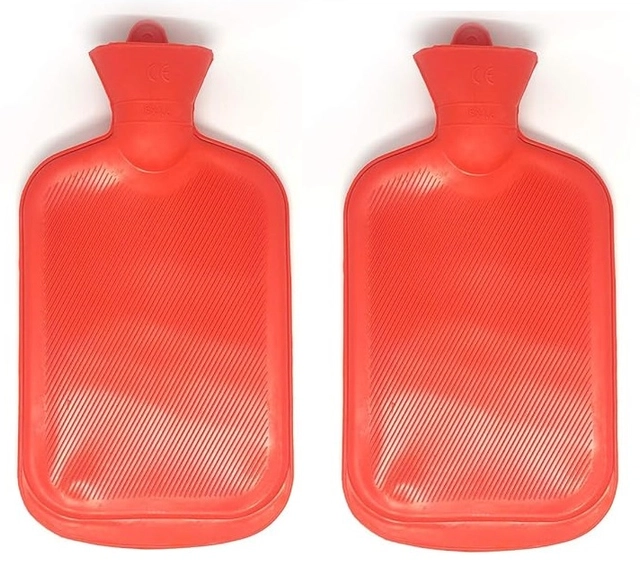 Rubber Hot Water Bag for Pain Relief (Multicolor, 2 L) (Pack of 2)