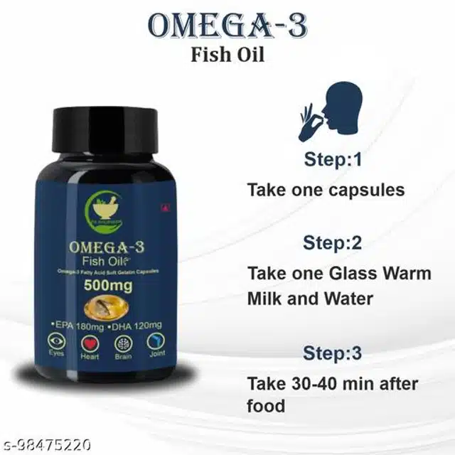 Fij Ayurveda 60 Pcs Omega3 Fish Oil Capsule