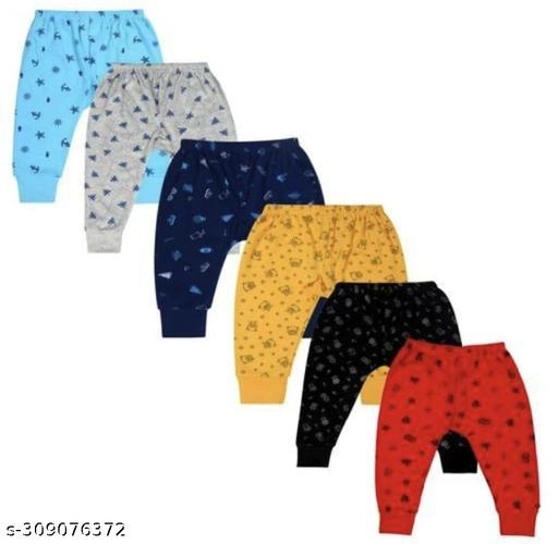 Cotton Pyjamas for Kids (Multicolor, 0-2 Months) (Pack of 6)