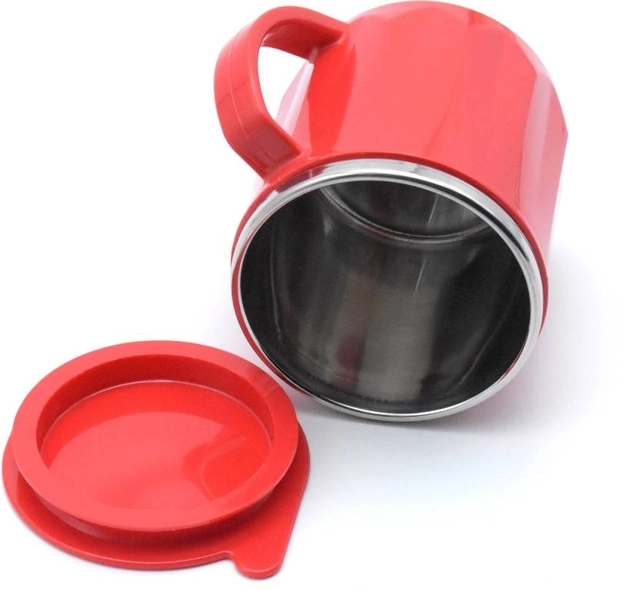 ANJANI Steel Red Coffee Mug (250 ml, Pack of 1)