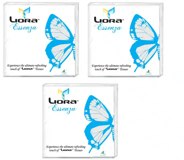 Liora 50 Pulls Paper Napkins (Pack of 3, 33x33 cm)