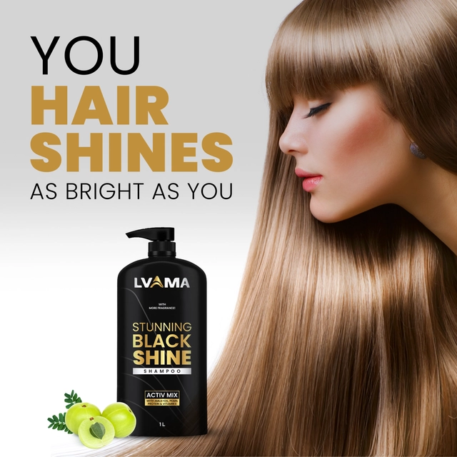 Lvama Stunning Black Shine Hair Shampoo (1000 ml)