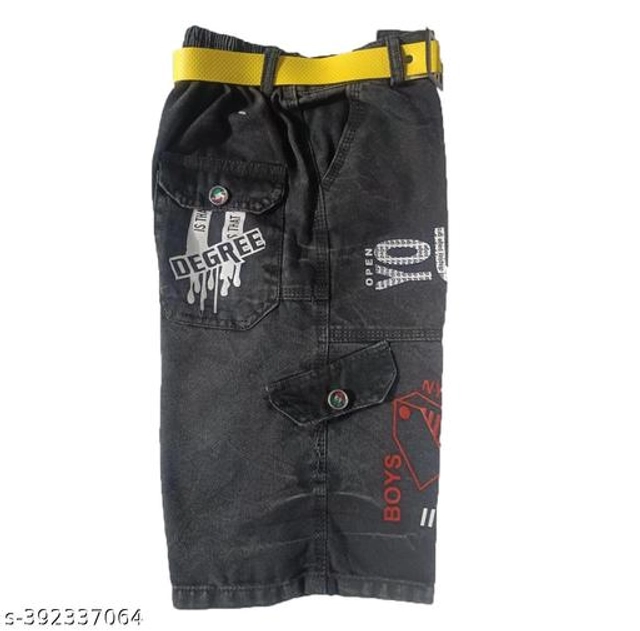 Denim Capris for Boys (Black, 2-3 Years)