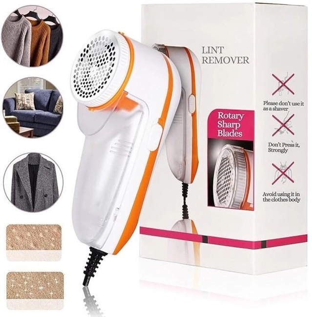 Nova Plastic Electric Lint Remover (White & Orange)