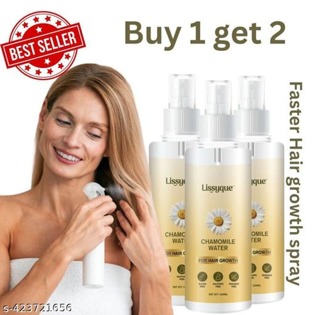  Lissyque Chamomile Water For Hair Growth, Hair Spray For Regrowth, Rosemary Hair Mist- 100ml (Buy One Get Two Free)