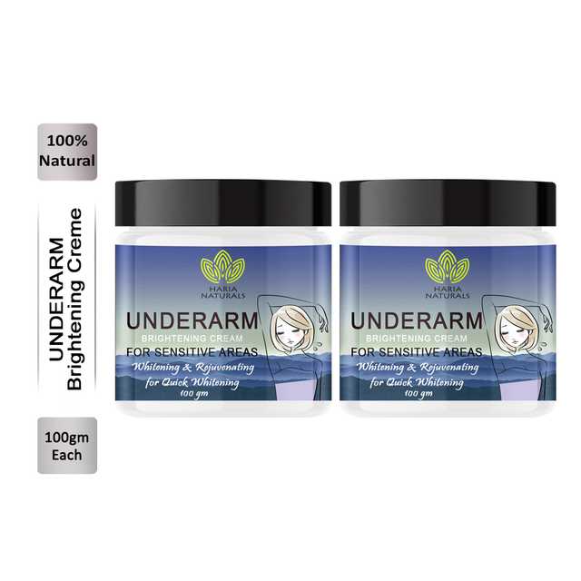 Haria Naturals 100% Effective Underarm Crèam Removes Dark Spots, Evens Out Skin Tone & Nourishes Skin (100 g, Pack Of 2) (G-30)