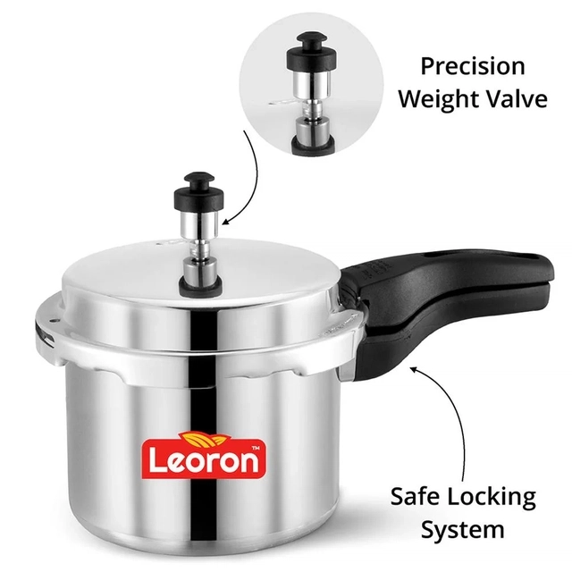 LEORON Aluminium OuterLid Pressure Cooker With Induction Base (3 Ltr, pack of 1)