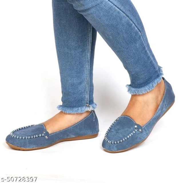 Loafers for Women (Blue & Beige, 4)