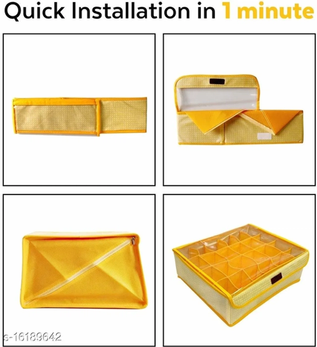 Non-woven Foldable Cloth Cover cum Organizer (Yellow)