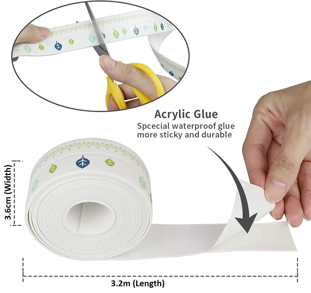 PVC Waterproof Sink Sealing Adhesive Tape (Multicolor)