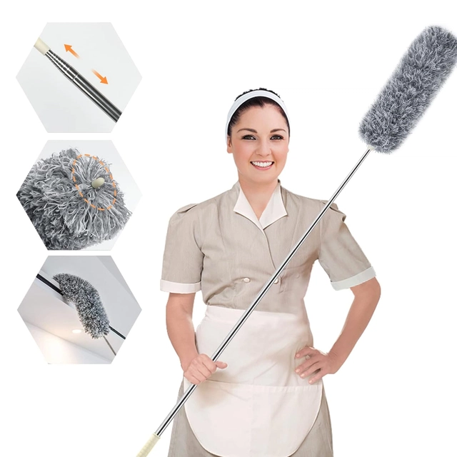 Microfiber Bendable & Extendable Multipurpose Cleaning Duster (Grey)