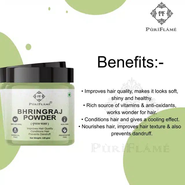 Puriflame Pure Bhringraj Powder for Skin & Hair (120 g)