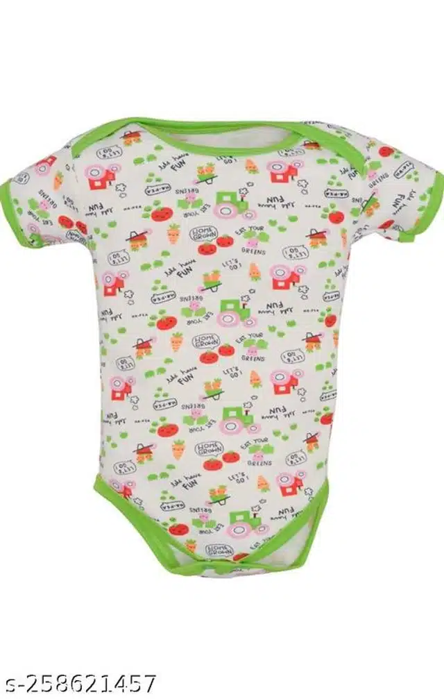 Cotton Rompers for Kids (Multicolor, 0-3 Months)