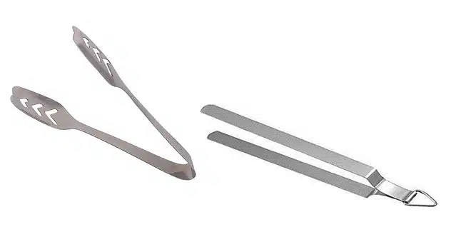 Stainless Steel Multipurpose Serving Tongs (Silver, Pack of 2)