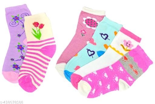 Cotton Socks for Kids (Multicolor, Pack of 6)