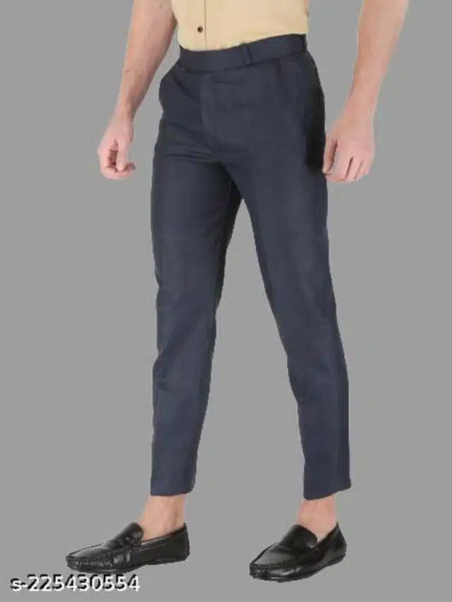 Cotton Blend Trouser for Men (Dark Grey, 28)