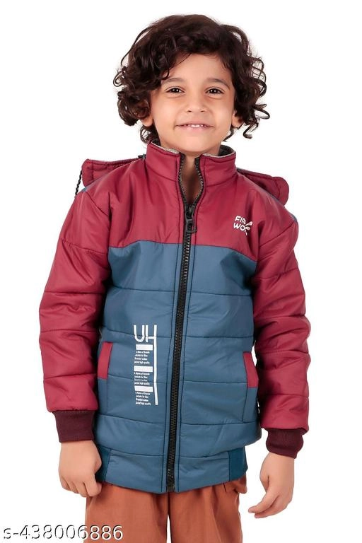 Nylon Jacket for Boys (Maroon & Blue, 1-2 Years)