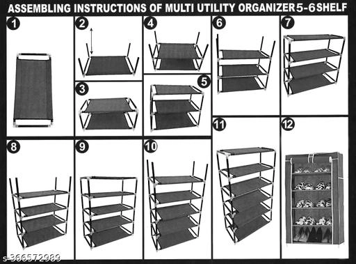 Metal 5 Layer Collapsible Multipurpose Rack (Brown)