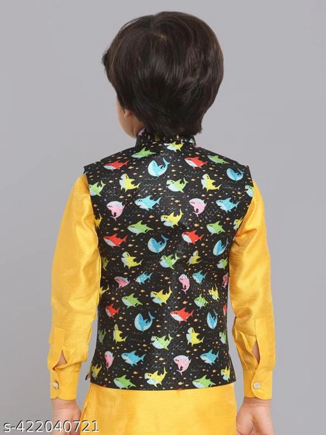 Art Silk Ethnic Jackets for Boys (Multicolor, 1-2 Years)