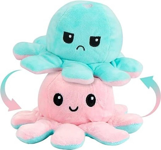 RK LOVELY Reversible Octopus Soft Plush Toy/Dual (Blue & Pink Color, Pack of 1)