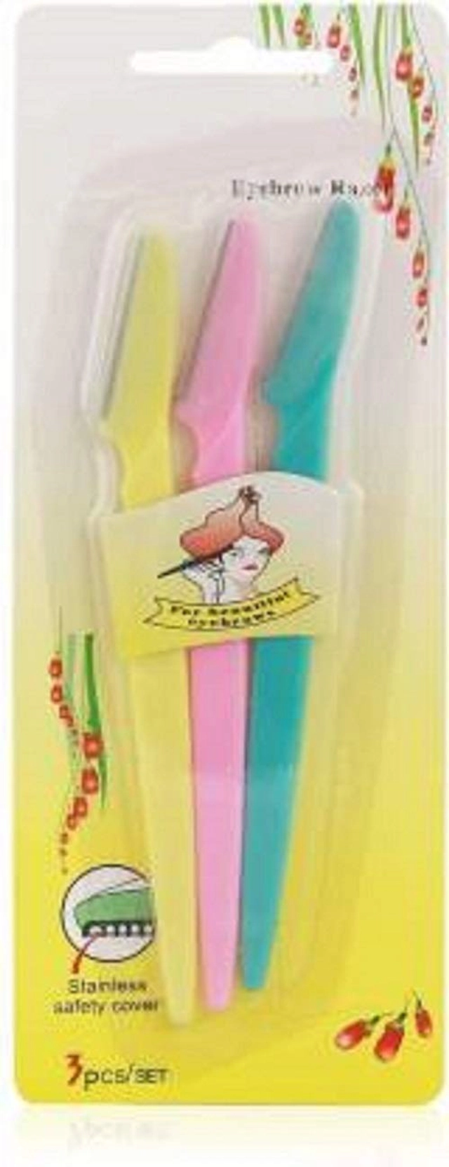 Plastic Reusable Face Razor (Multicolor, Pack of 3)