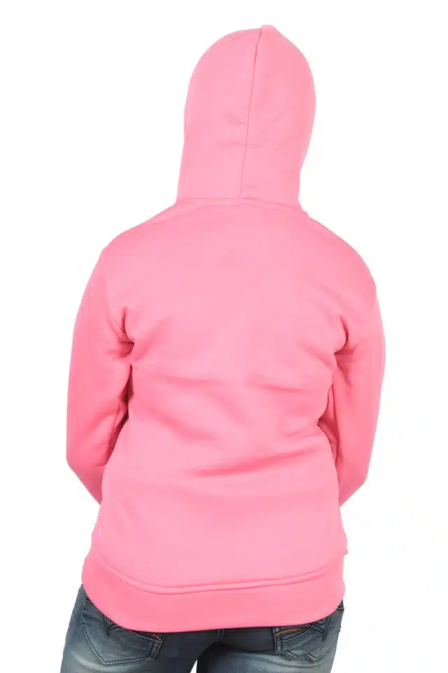 Full Sleeves Hoodies for Women (Pink, L)