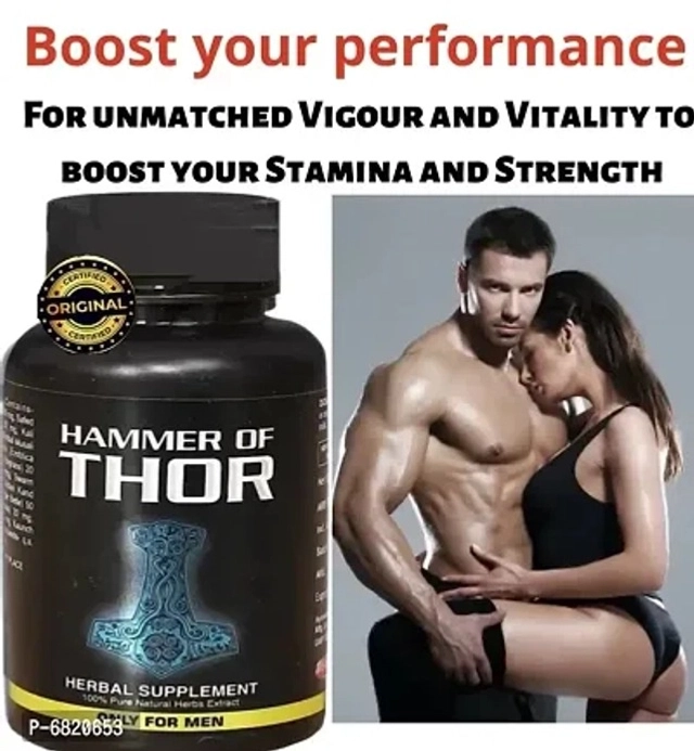 Hammer of Thor Penis Growth 60 Pcs Capsules for Men (Set of 1)