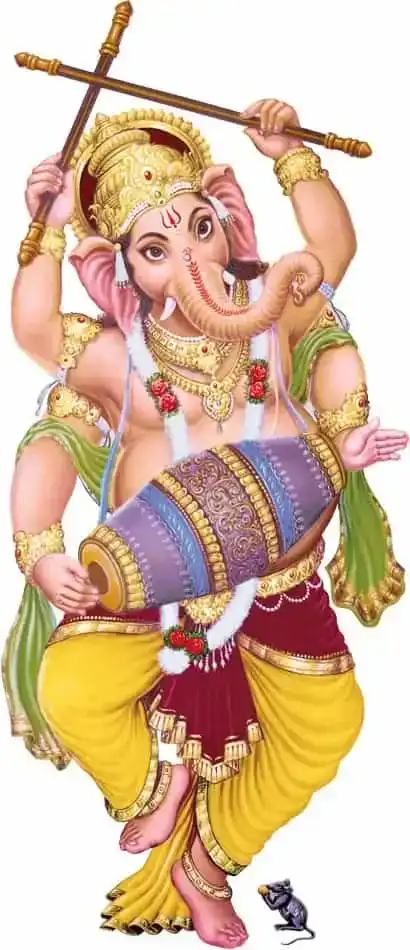 गॉड & गोड्स डांडिया डांस गणेशा 236 वॉल स्टीकर (40 x 60 x 0.1 Cm)