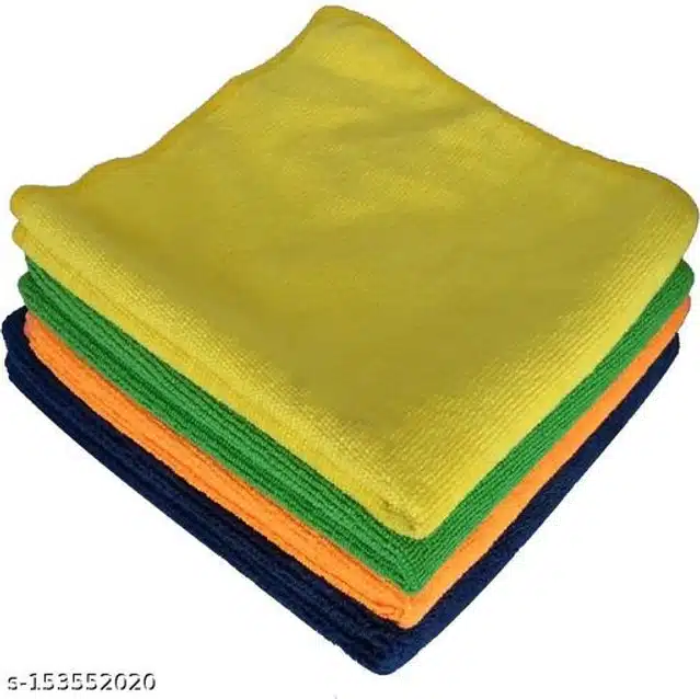 Microfiber Bath Towel (Multicolor, 40x40 cm) (Pack of 4)