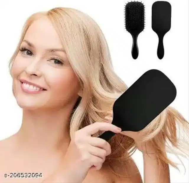 Round with Cushioned Comb (Black, Set of 2)