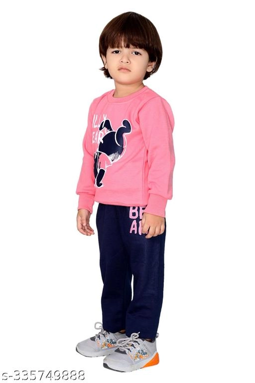 Cotton Blend Printed Clothing Set for Boys (Pink & Blue, 12-18 Months)