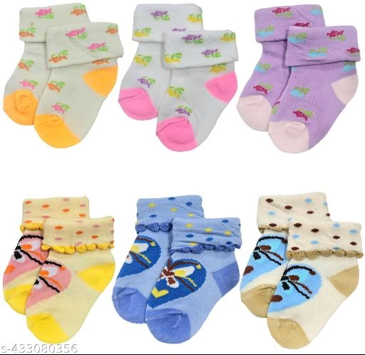 Cotton Socks for Kids (Multicolor, Pack of 6)