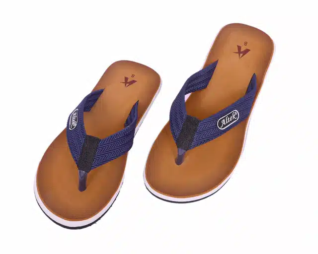 Flip Flops for Men (Navy Blue, 6)