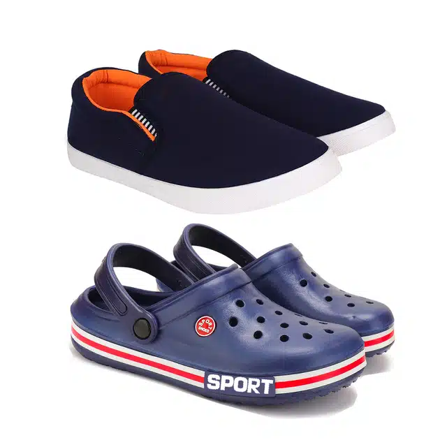 Combo of Casual Shoes & Clogs for Men (Pack of 2) (Multicolor, 8)