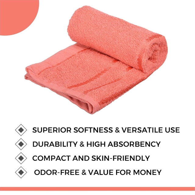 Cotton 400 GSM Solid Hand Towels (Multicolor, 14x21 inches) (Pack of 4)