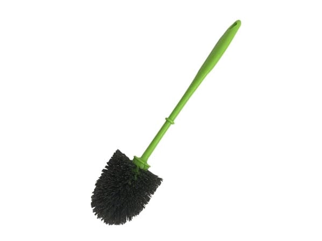 Plastic Heavy Duty Round Toilet Brush with Long Handle (Green)